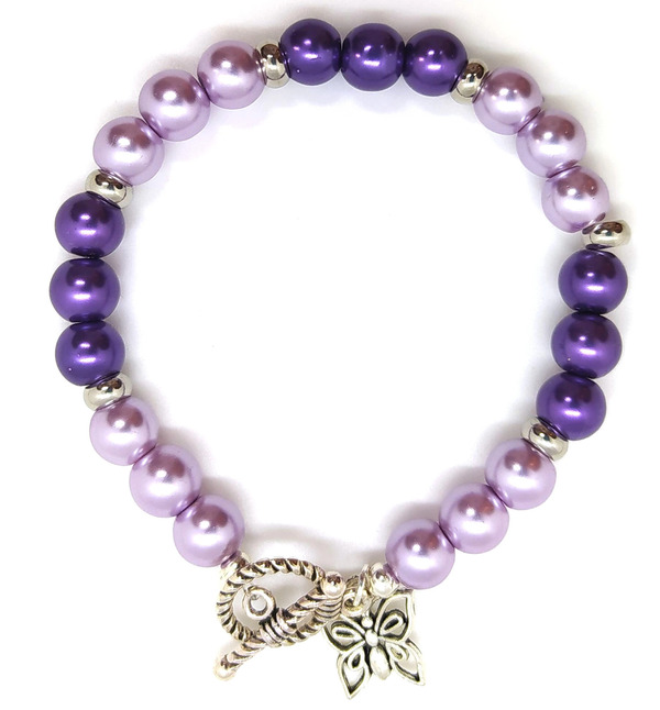 Bracelet en perle nacrée voilet