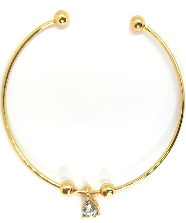 Bracelet manchette doré breloque zirconium