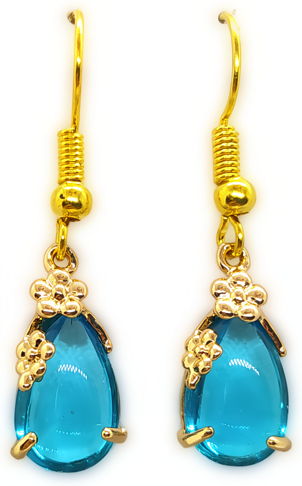 Boucles d'oreilles pendantes gouttes d'eau en cristal de couleur {color-f}